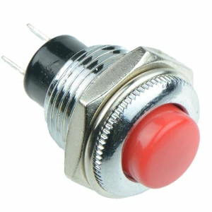 satkit Στρογγυλός κόκκινος μεταλλικός στιγμιαίος διακόπτης ON/OFF για ηλεκτρονικά έργα