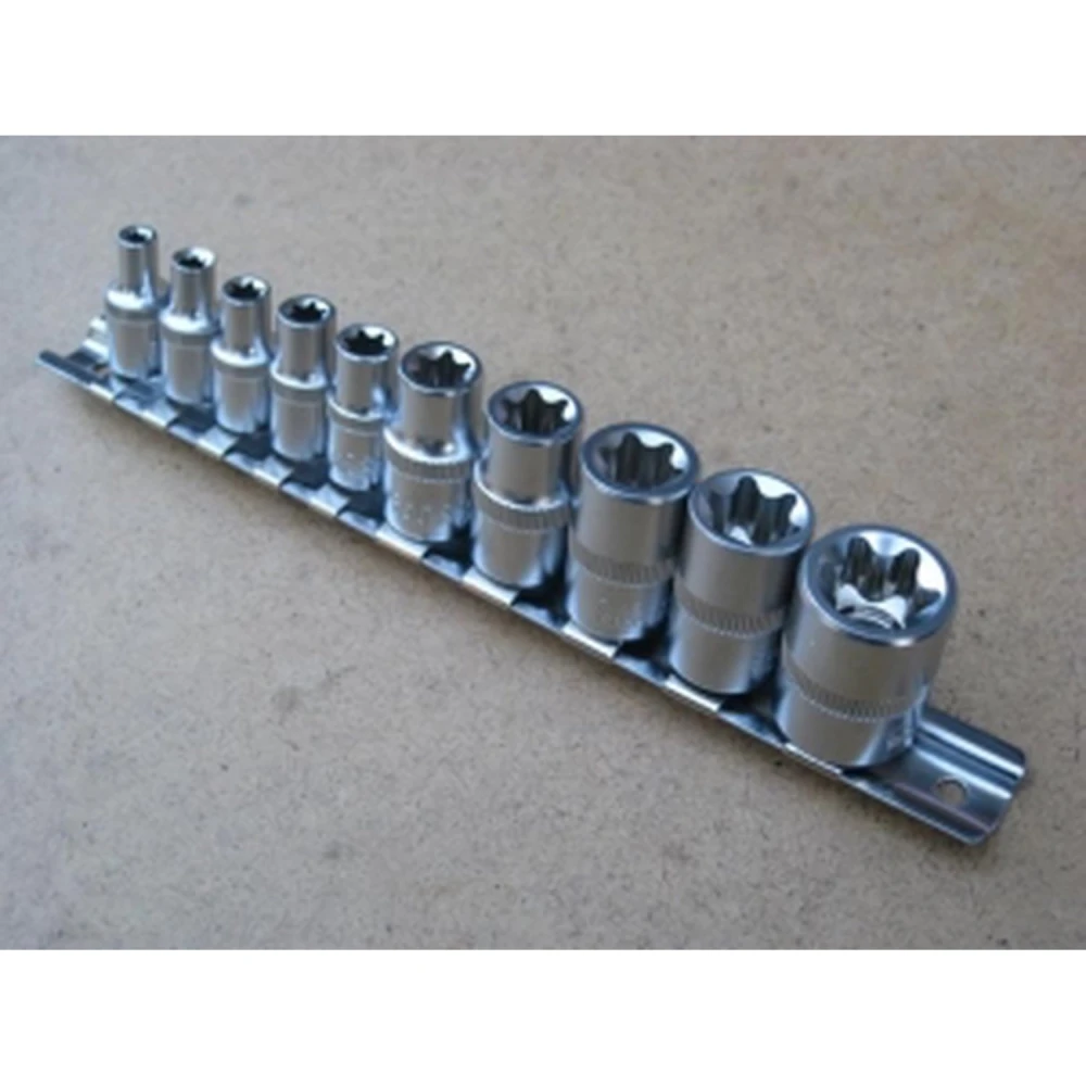 Σετ καρυδάκια Torx θηλυκά 1/4 - 10 τεμ. TSX TOOL από χρωμοβαναδιούχο ατσάλι
