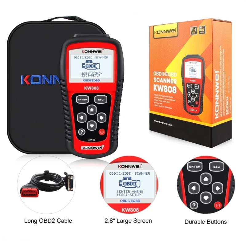 Konnwei KW808 σαρωτής OBD2 για επαγγελματική διάγνωση αυτοκινήτου