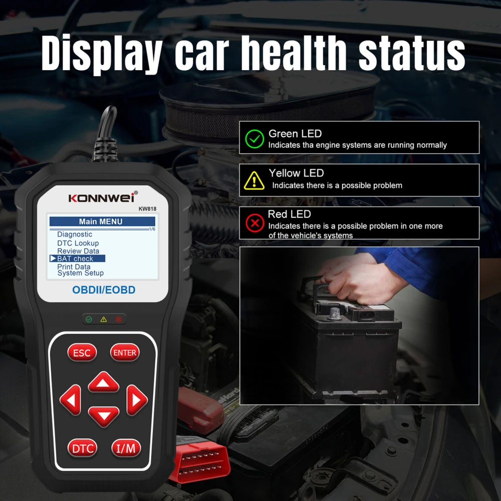KONNWEI KW818 OBD2 σαρωτής: OBDII reader για αυτοκίνητα από 1996