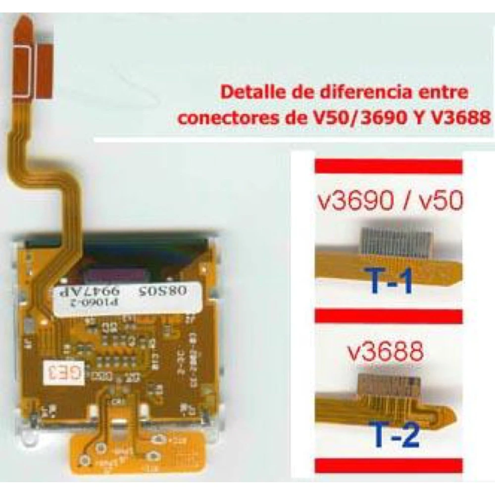 LCD Motorola V3688 με καλώδιο flex για επισκευή και αντικατάσταση