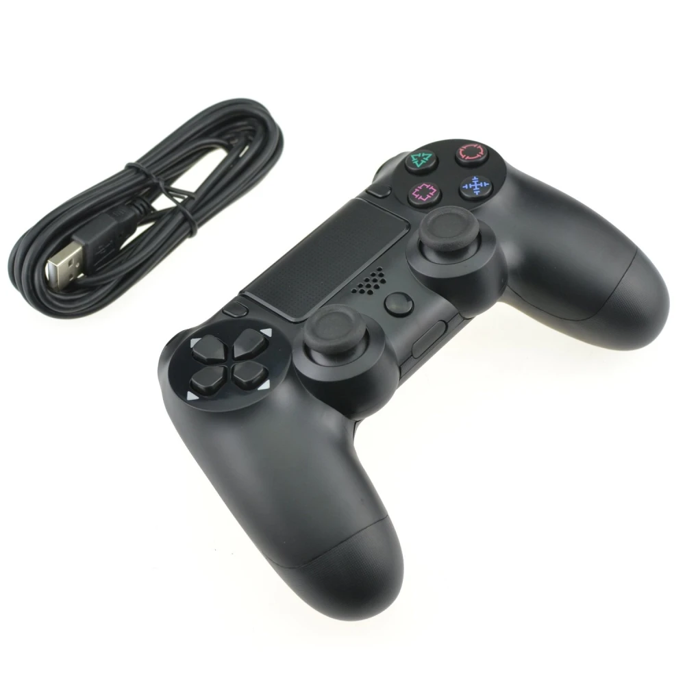 Vista frontal del mando compatible PS4 con cable DoubleShock 4 para Playstation 4
