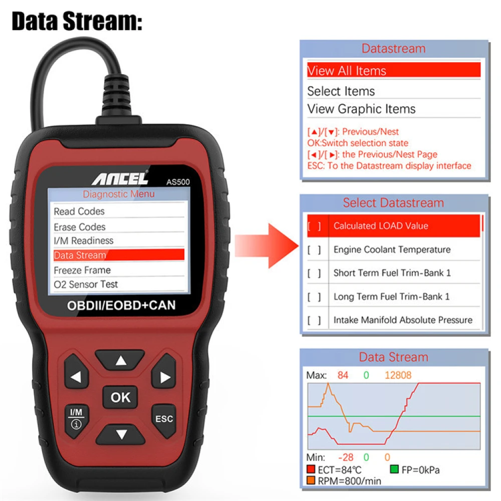 Διαγνωστικό αυτοκινήτου Ancel AS500 OBD2 Scanner