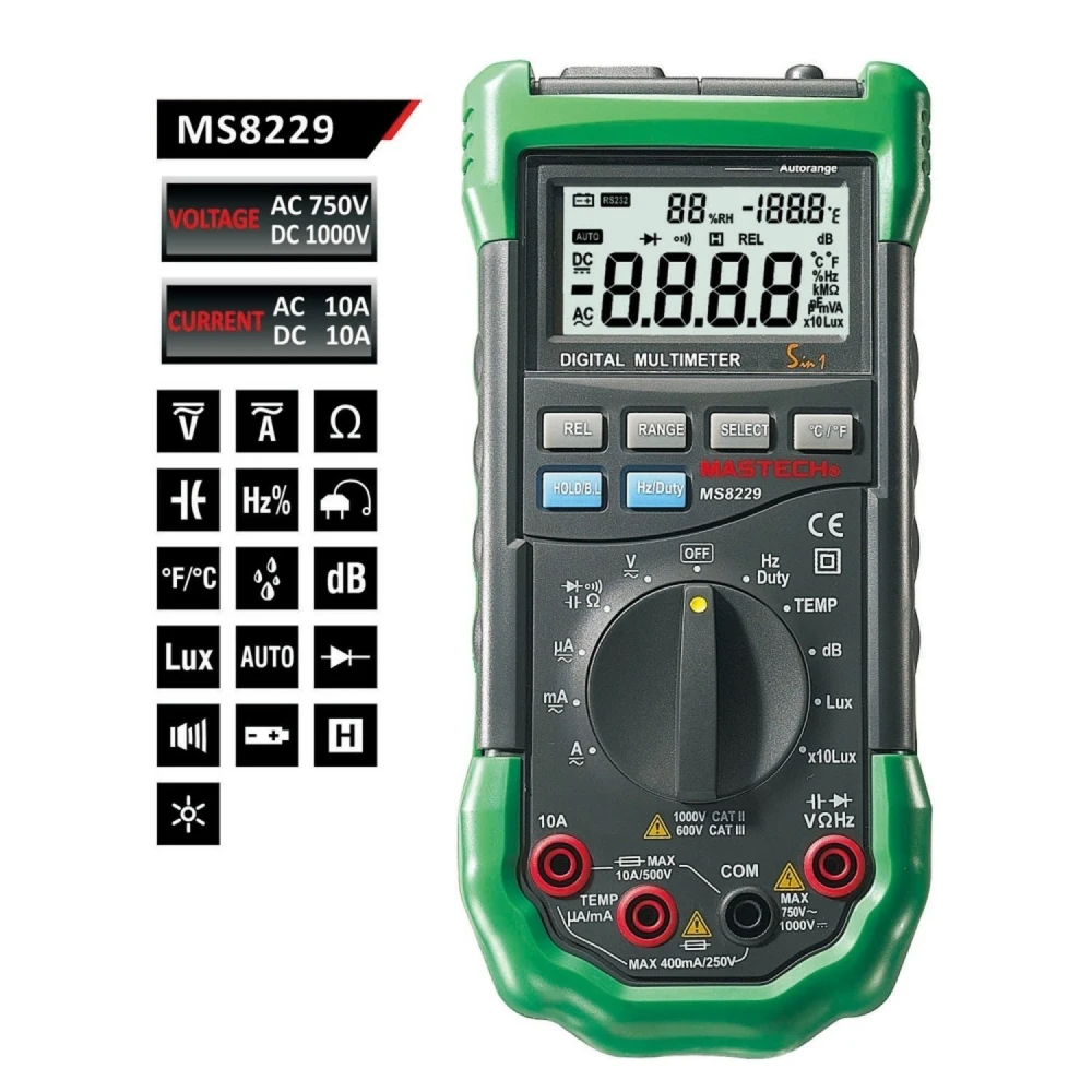 Mastech MS8229 Πολύμετρο 5 σε 1: Ακριβής και πολυλειτουργική μέτρηση