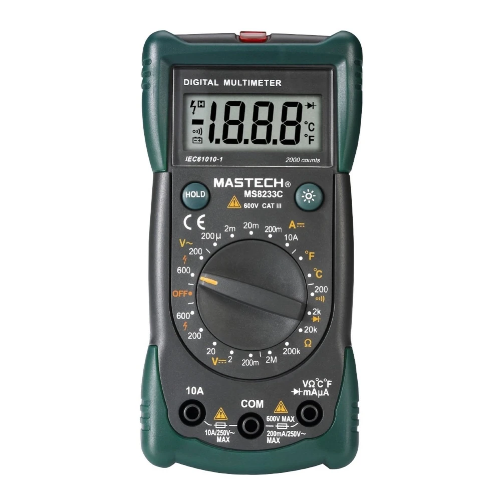 Mastech MS8233C - Ψηφιακό πολύμετρο με θερμοζεύγος K και έλεγχο διόδων