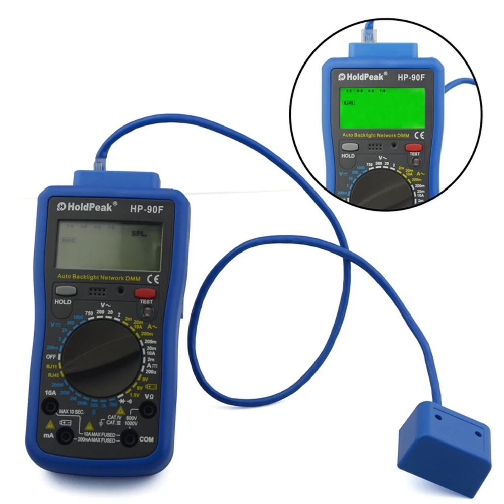 Ψηφιακό πολύμετρο HoldPeak HP-90F με έλεγχο RJ11/RJ45