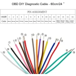 OBD2 Θηλυκό Βύσμα Καλώδιο Επέκτασης 1m για Ακριβή Διάγνωση Αυτοκινήτου