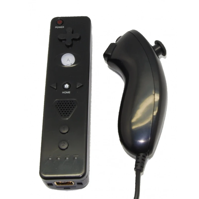 Σετ Wii Remote με ενσωματωμένο Motion Plus και συμβατό Nunchuck μαύρο