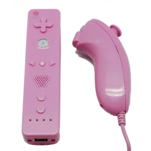 Σετ Wii Remote με ενσωματωμένο Wii Motion Plus και ροζ Nunchuck συμβατό με Wii