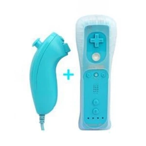 Σετ Wii Remote με ενσωματωμένο Wiimotionplus + Nunchuck για Wii Μπλε