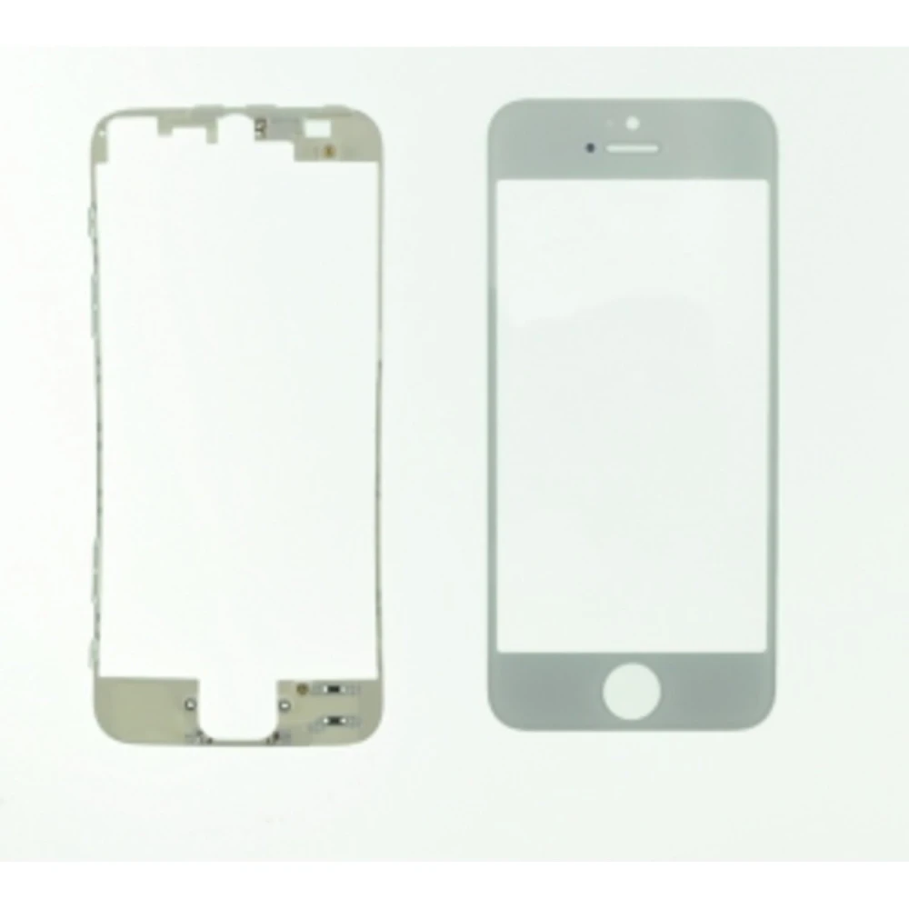 Γυάλινη Οθόνη iPhone 5 Λευκή με Κολλητικό Πλαίσιο