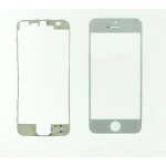 Γυάλινη οθόνη iPhone 5s λευκή με αυτοκόλλητο πλαίσιο satkit