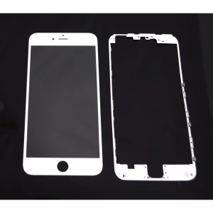 Γυάλινη Οθόνη iPhone 6 Plus Λευκή με Κολλητικό Πλαίσιο για Επισκευή