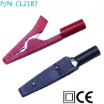 Κροκοδειλάκια με σύνδεση banana 2mm pack 2 τεμάχια κόκκινο-μαύρο Amass