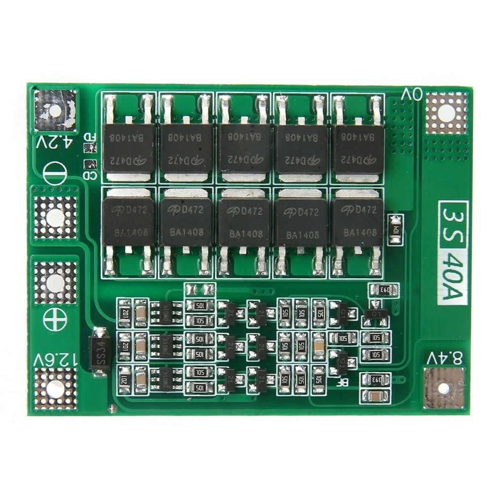 Πλακέτα προστασίας PCB 3S 40A για μπαταρία λιθίου - Βελτιωμένη έκδοση