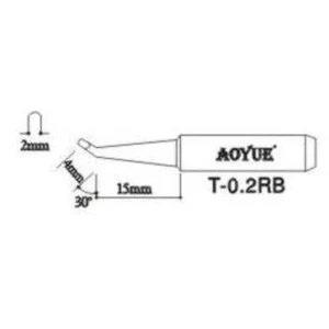 Ανταλλακτική μύτη κολλητηριού Aoyue T0.2RB για σταθμούς κόλλησης