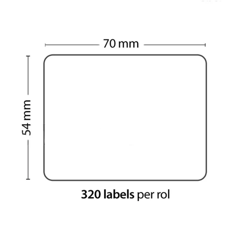 Ρολό 320 αυτοκόλλητων ετικετών 70mm x 54mm συμβατό με Dymo 99015