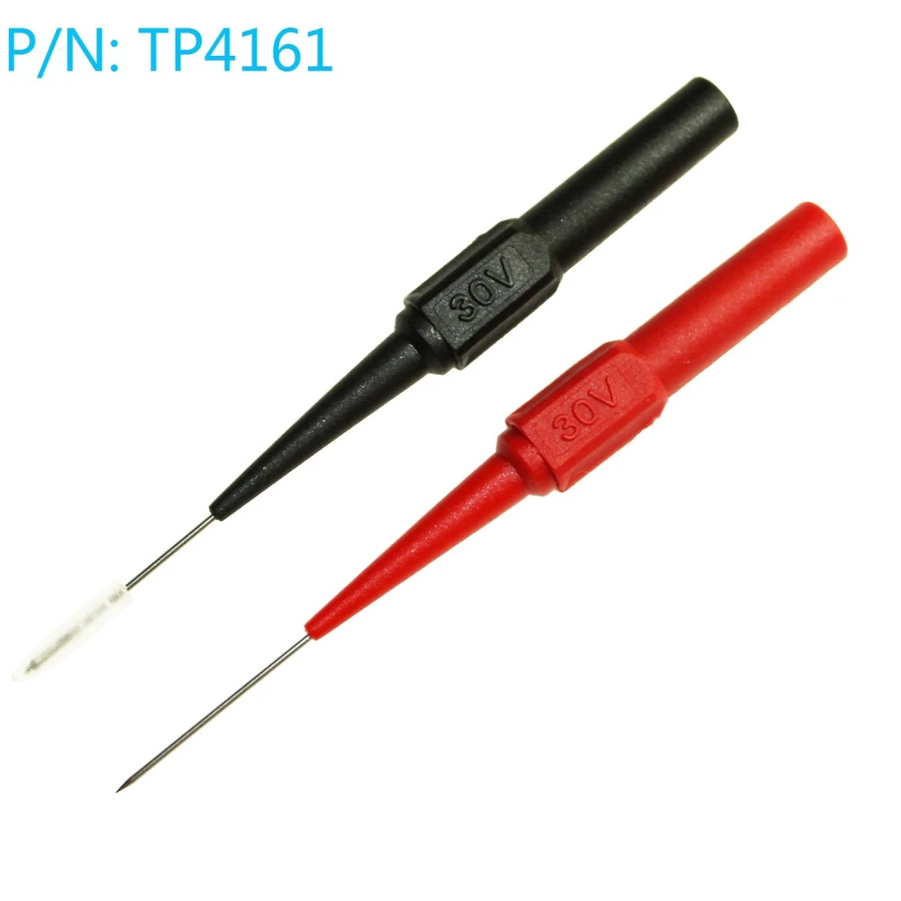 Sonda de prueba Amass TP4161 conectada a cable banana de 4mm