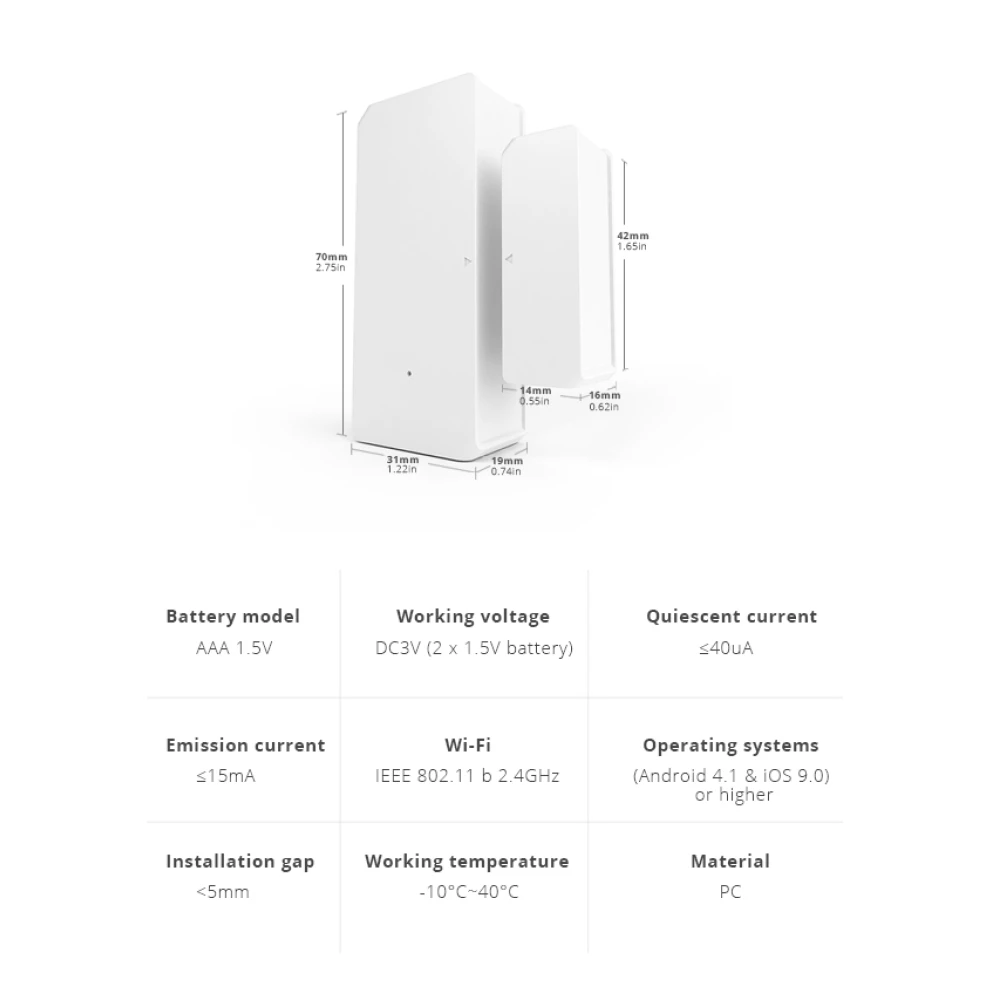 SONOFF SDW2 WiFi ασύρματος αισθητήρας πόρτας και παραθύρου