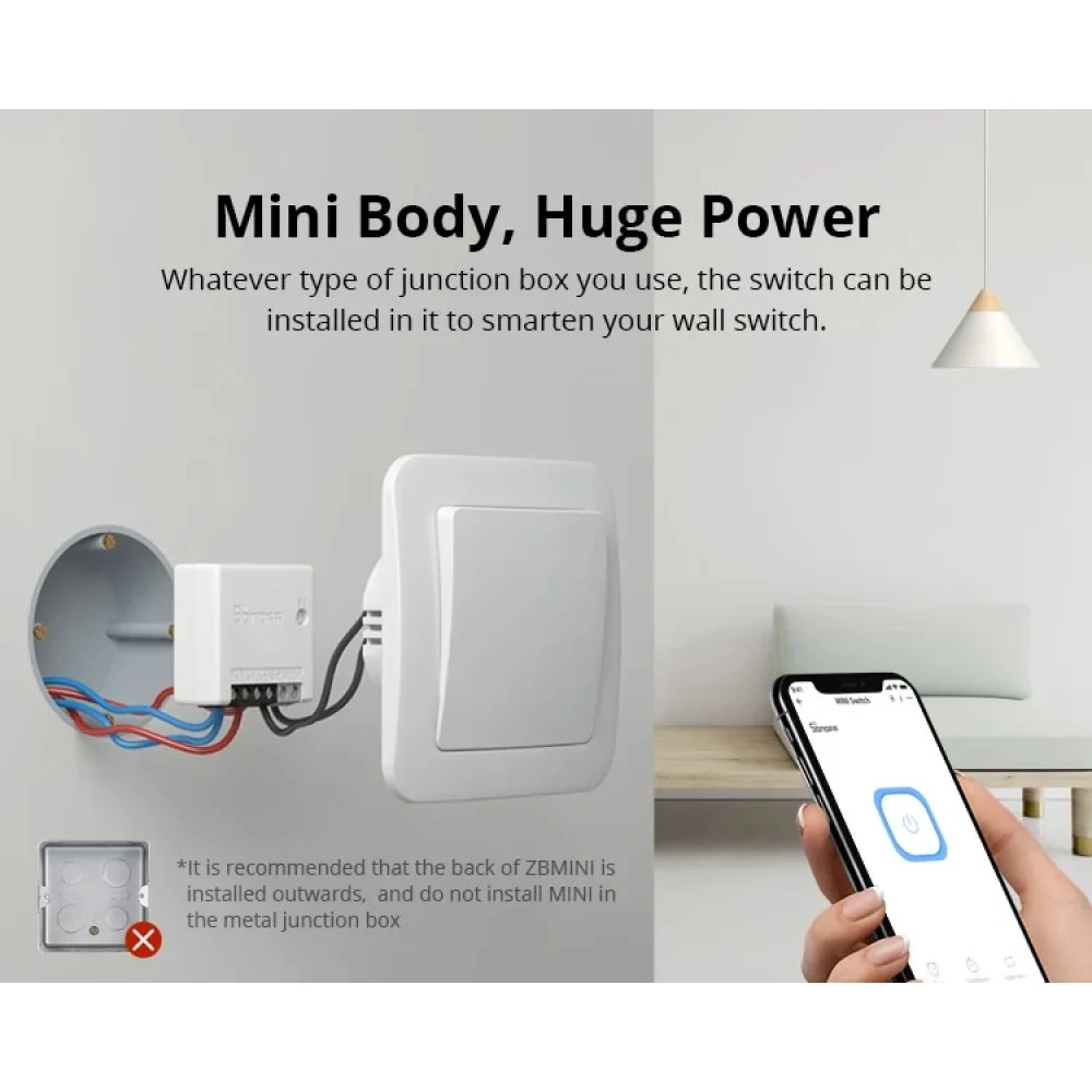 SONOFF ZBMINI ZigBee Έξυπνος Μίνι Διακόπτης για Έλεγχο Φωτισμού 2 Δρόμων