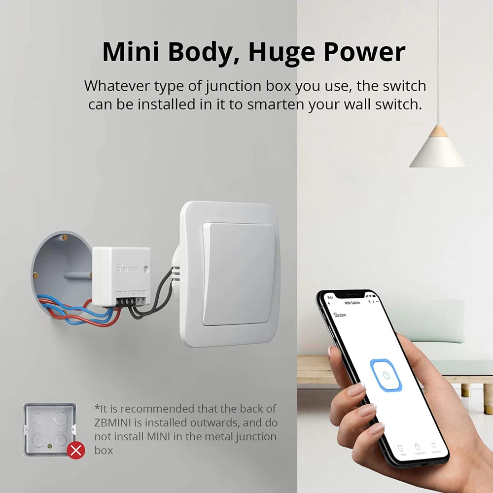 SONOFF ZBMINI ZigBee Έξυπνος Μίνι Διακόπτης για Έλεγχο Φωτισμού 2 Δρόμων
