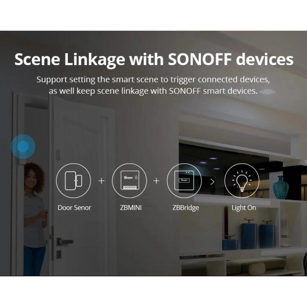 SONOFF ZBMINI ZigBee Έξυπνος Μίνι Διακόπτης για Έλεγχο Φωτισμού 2 Δρόμων