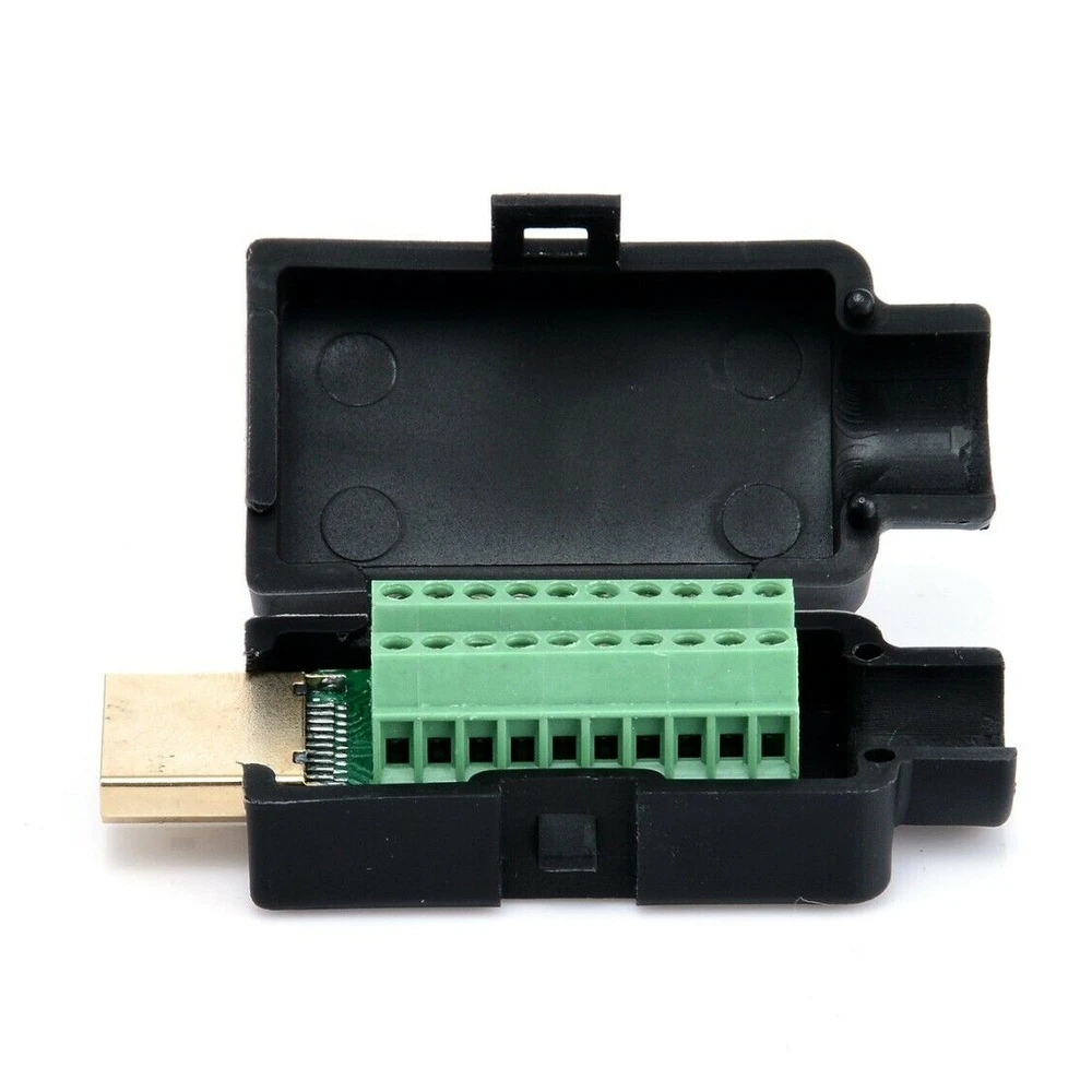 Ακροδέκτες αποσύνδεσης βύσματος HDMI 19P αρσενικός σύνδεσμος χωρίς κόλληση με μαύρο kit