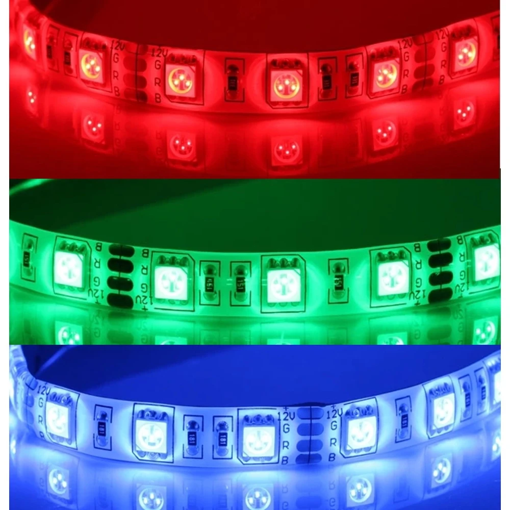 Ταινία LED 12V RGB 5 μέτρα ρυθμιζόμενη SMD5050 60LED ανά μέτρο IP65