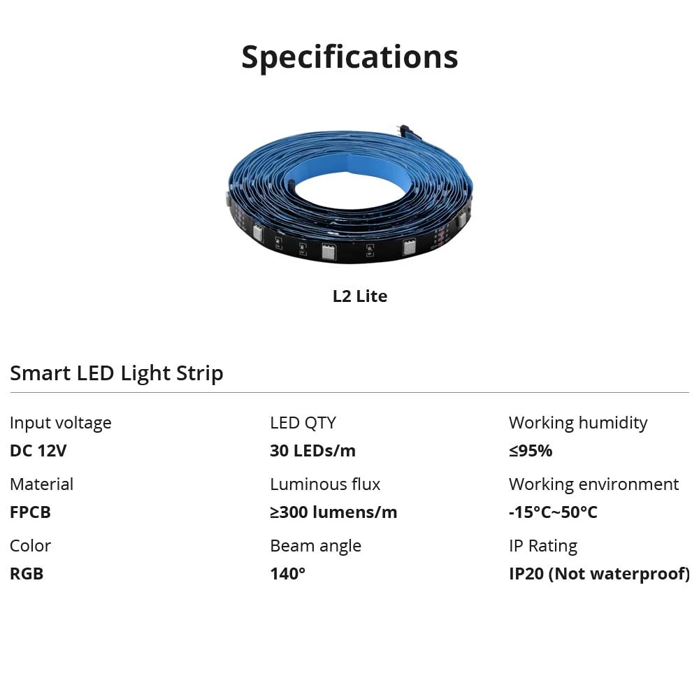 Έξυπνη WiFi LED ταινία SONOFF L2 Lite 5 μέτρα