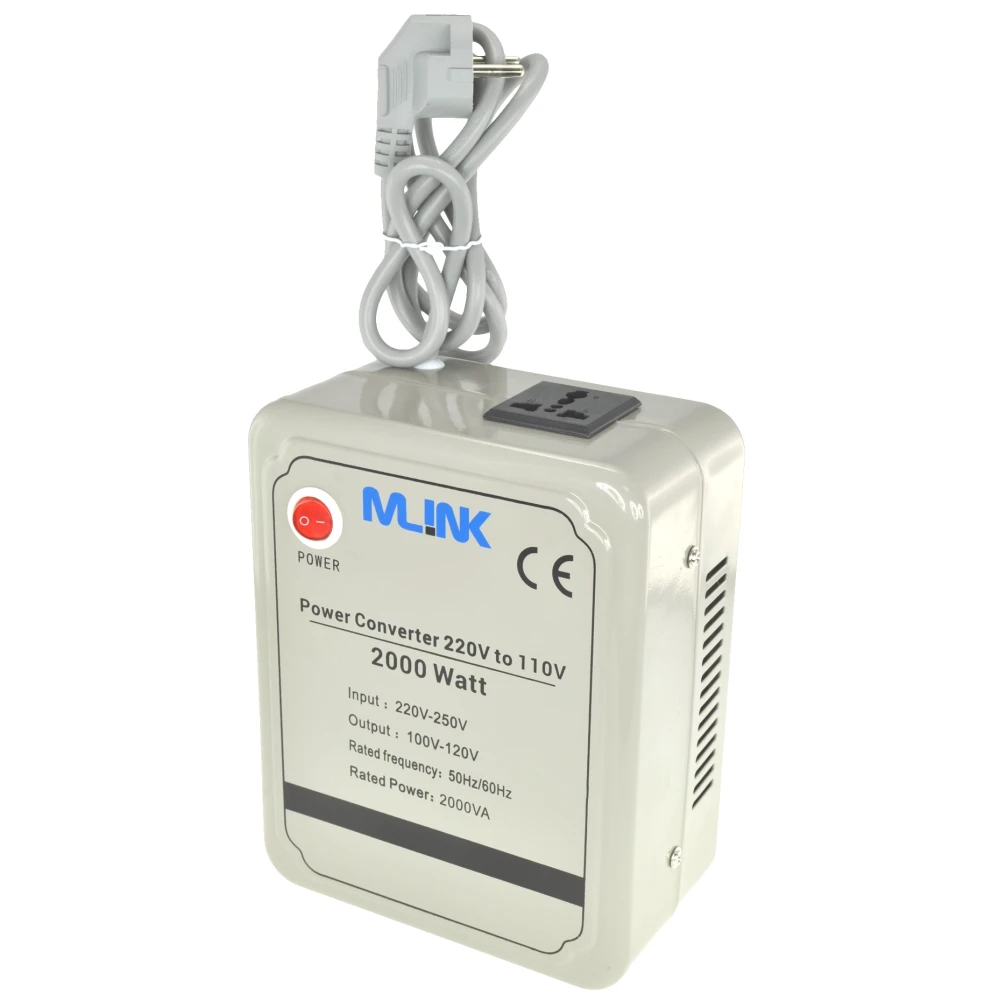 Μετασχηματιστής 220V σε 110V 2000W Mlink, ισχυρός και compact