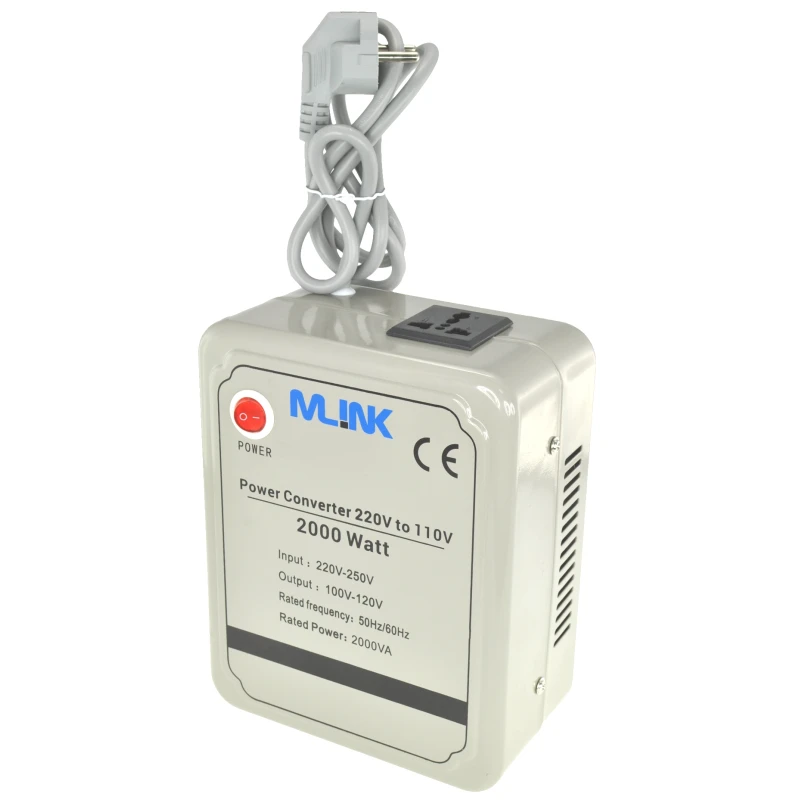 Μετασχηματιστής 220V σε 110V 2000W Mlink, ισχυρός και compact
