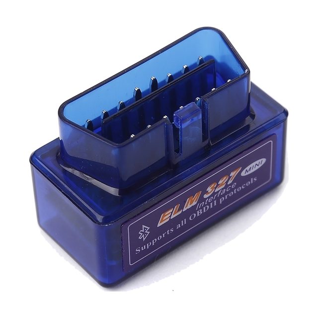 Mini ELM327 Bluetooth v2.1 με διάφανο μπλε περίβλημα
